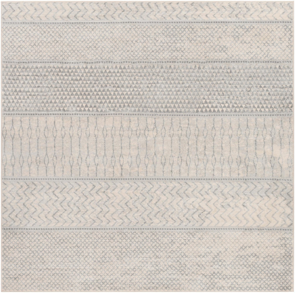 Silver Gray Square Area Rug H965