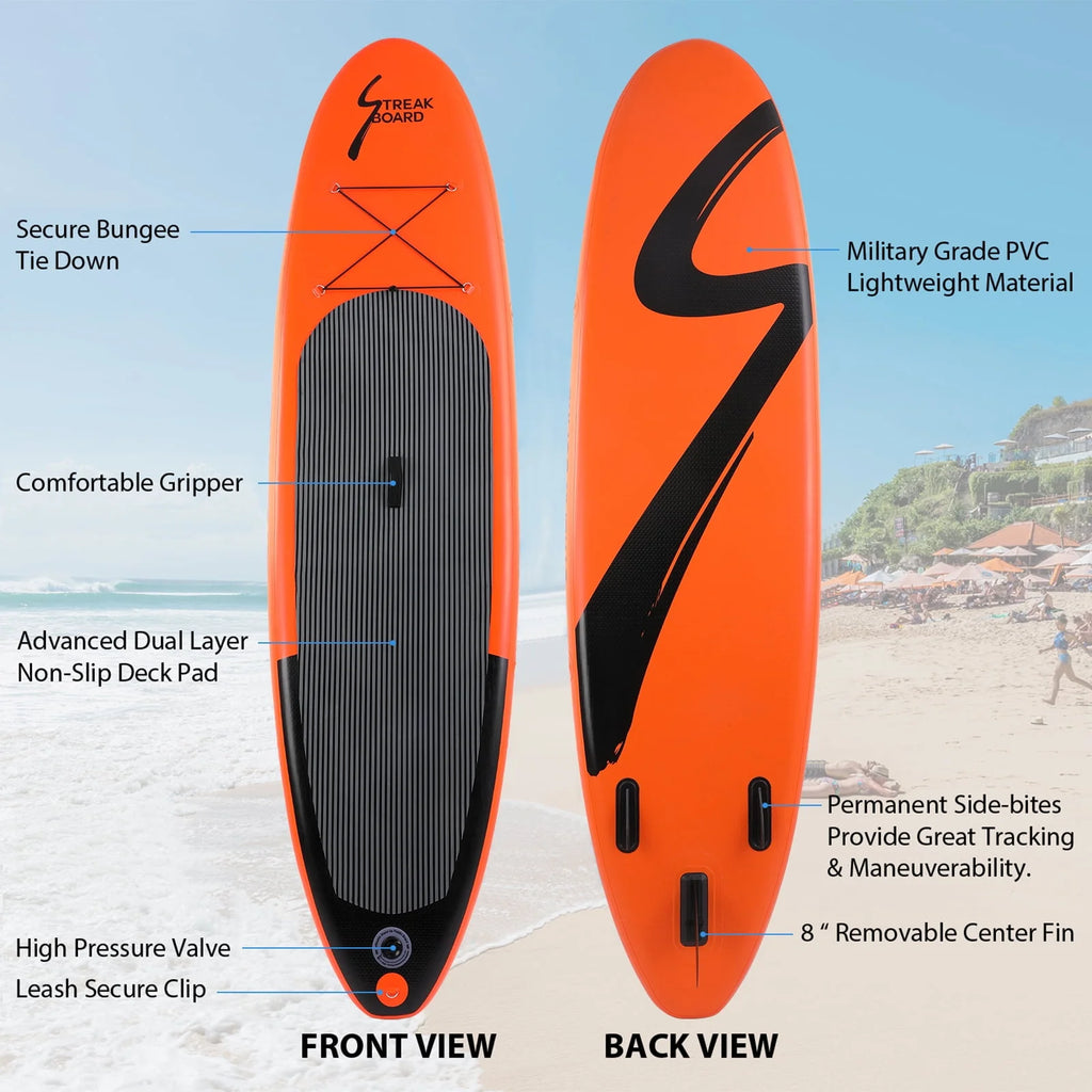 Inflatable Stand Up Paddle Board with Backpack, Leash, Paddle, Hand Pump & Repair Kit P855