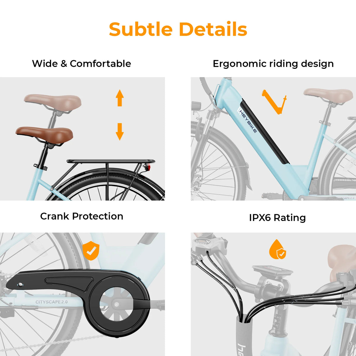 500W Electric City Cruiser Bicycle with 36V 13Ah Removable Battery P88577