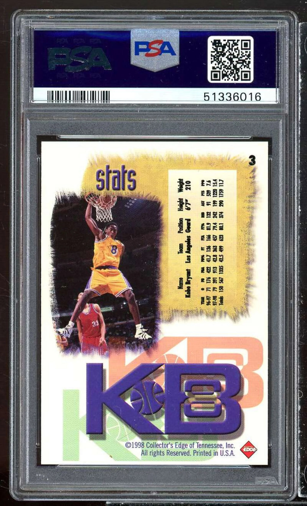 Kobe Bryant Card PSA 9 P8886