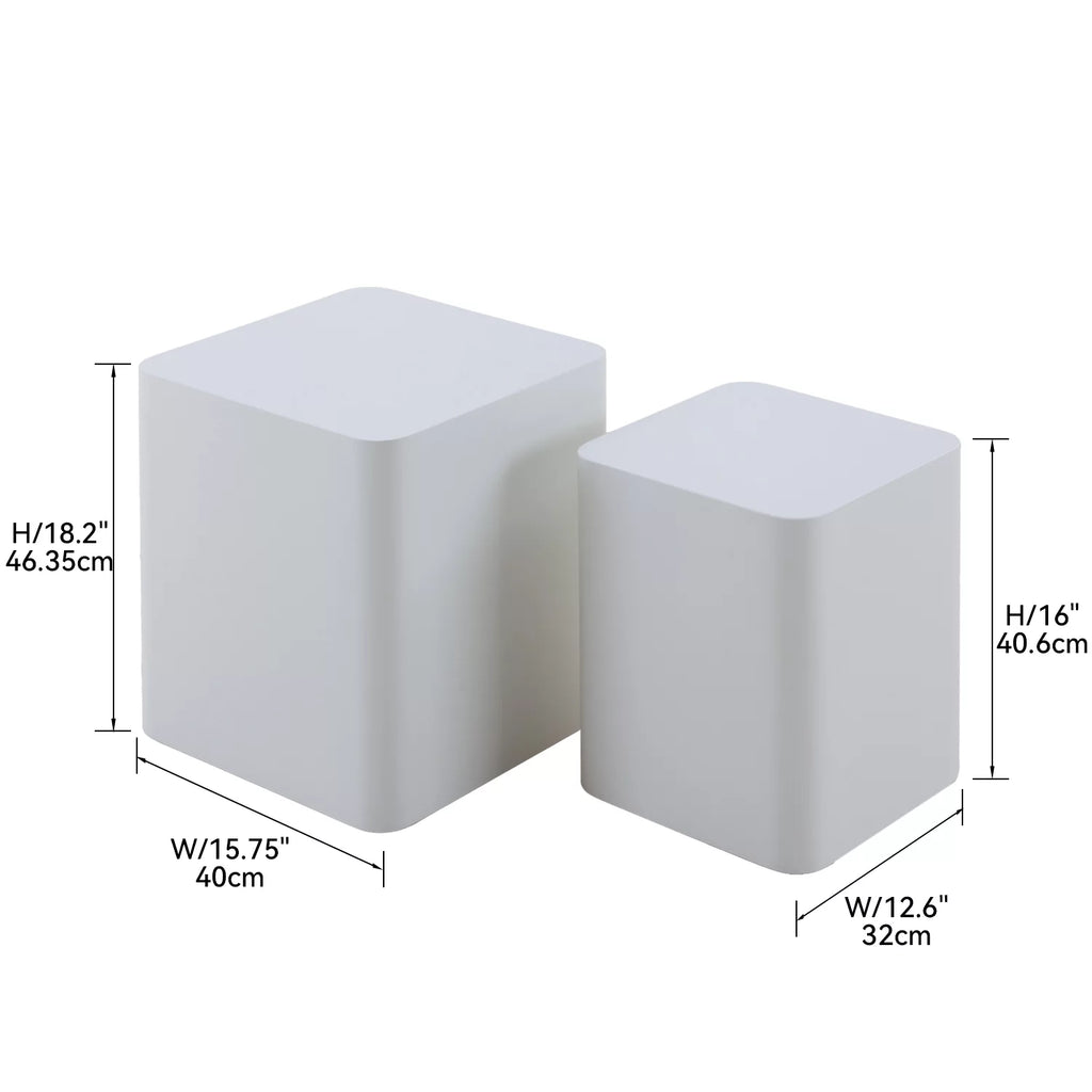 White MDF Nesting Table Set of 2 F23502