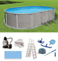 12-ft x 24-ft Oval 52-in Deep Metal Wall Swimming Pool S51883