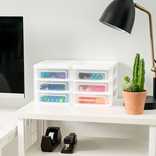 White 3-Drawer Plastic Desktop Organizer, 2 Pack V702274