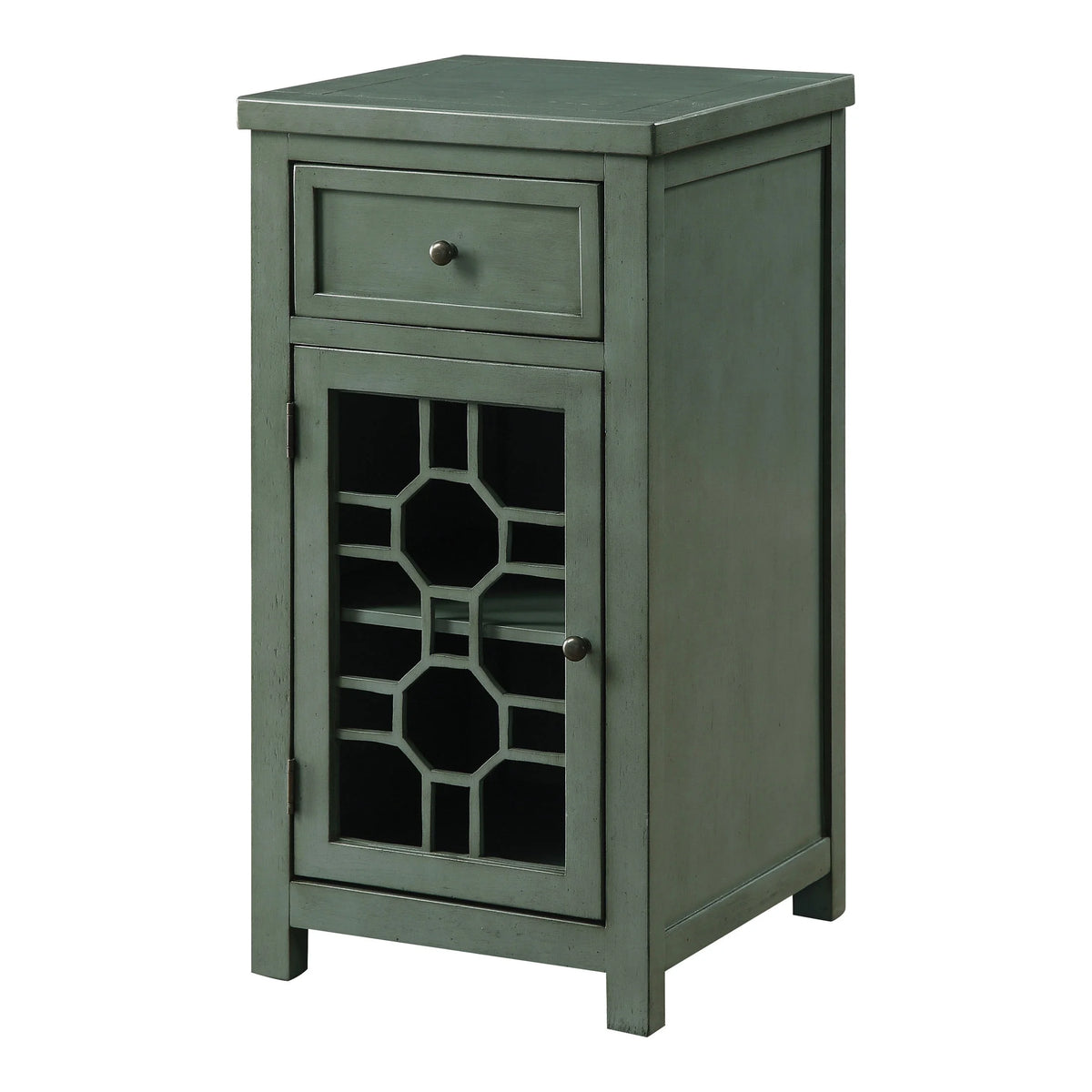 Antique Teal 1-Drawer Side Table S526086