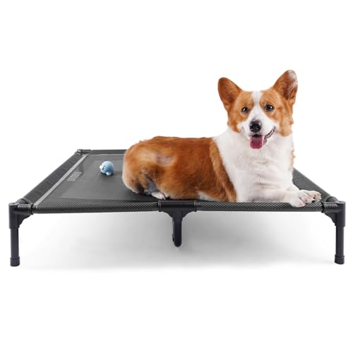 Elevated Dog Bed with Metal Frame, X-Large Grey O8317