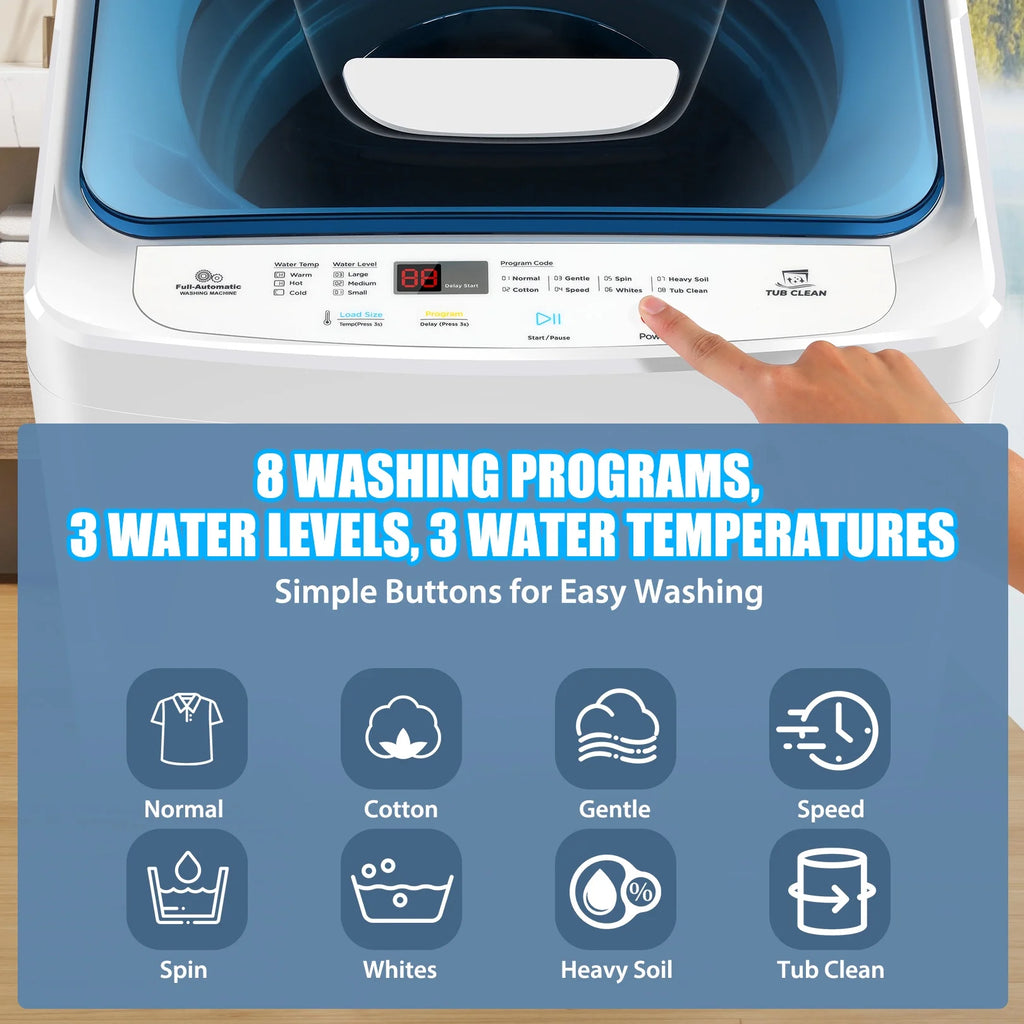 17.8lb Portable Washer and Dryer Combo with LED Display F9443