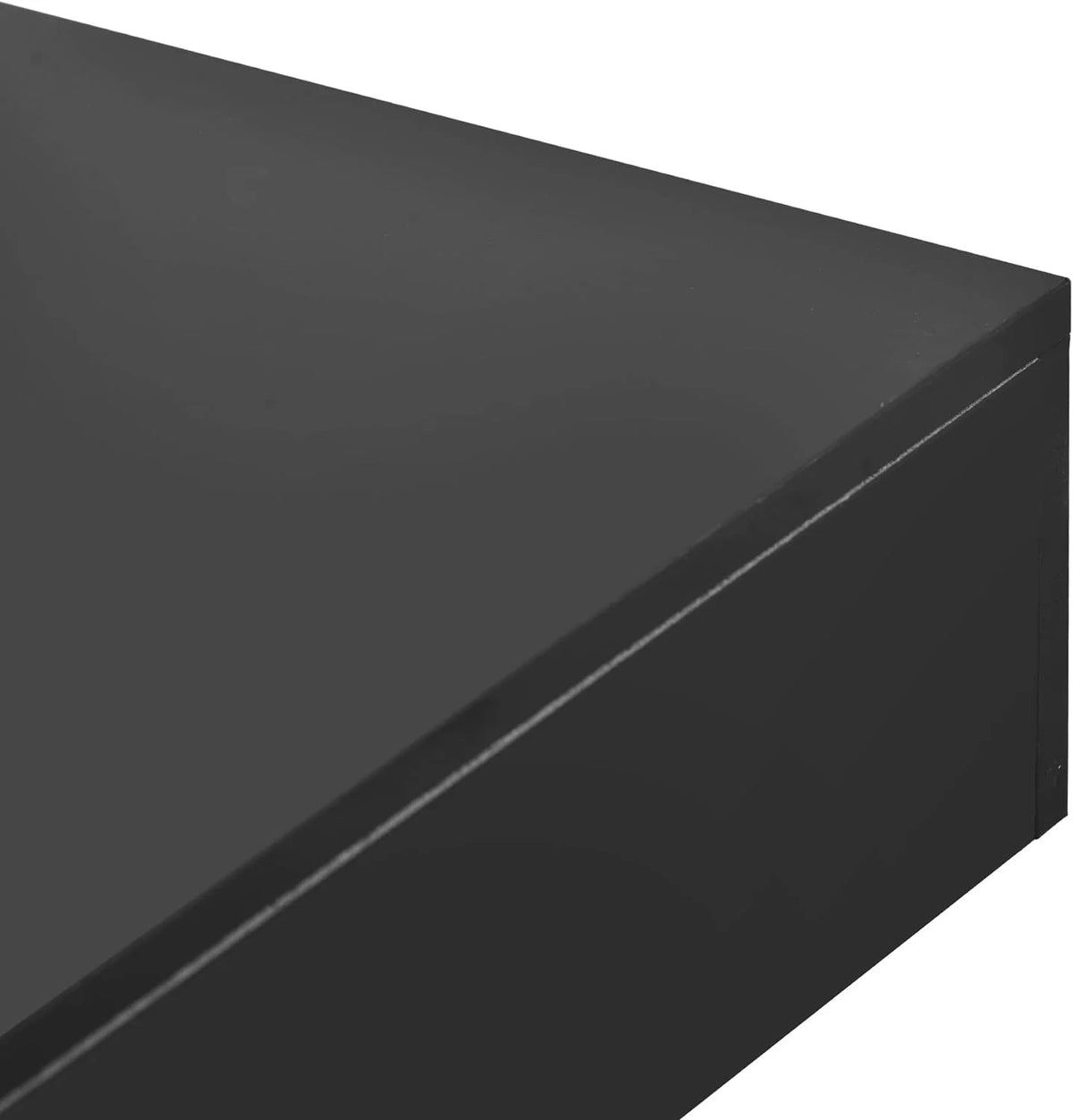 Black Square Coffee Table with Tray and LED Lights O30075