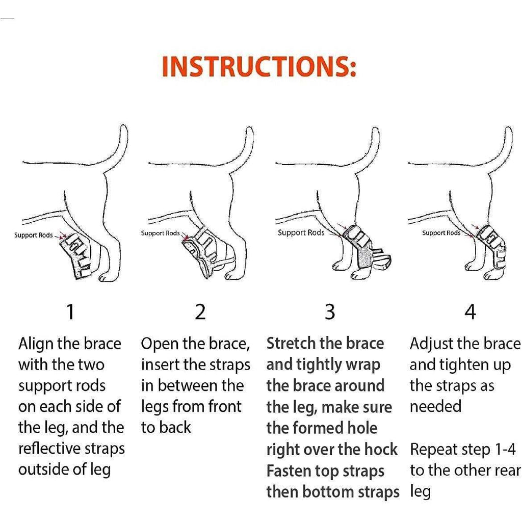 3-in-1 Long Rear Leg Support Dog Splint Braces B11838