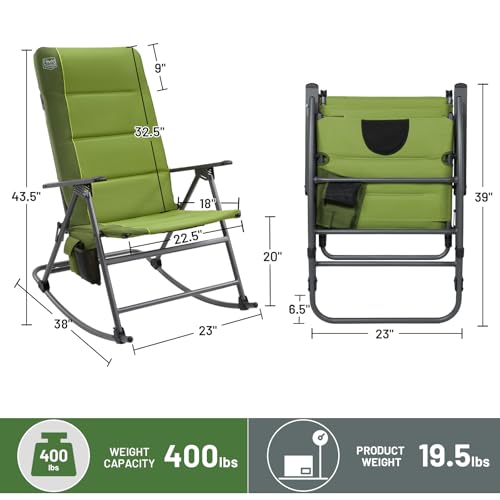 Oversized Padded Folding Rocking Camping Chair W771