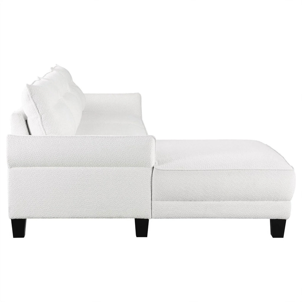 White Fabric Sectional Sofa L508