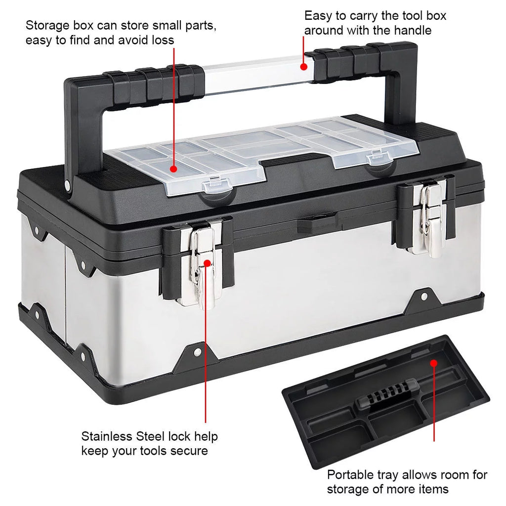 18 Inch Stainless Steel Portable Tool Box V1180