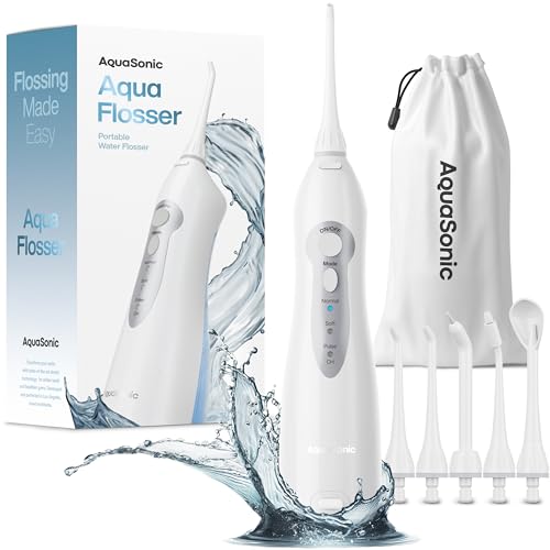 Cordless Rechargeable Waterproof Water Flosser with 5 Jet Tips Z301744