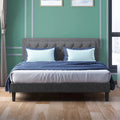 King Size Linen Fabric Upholstered Adjustable Headboard Bed Frame U76963
