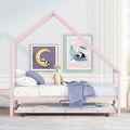 Twin Metal House Platform Bed with Trundle U5188