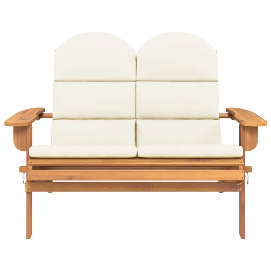 Adirondack Patio Bench with Cushions Solid Wood Acacia V544431