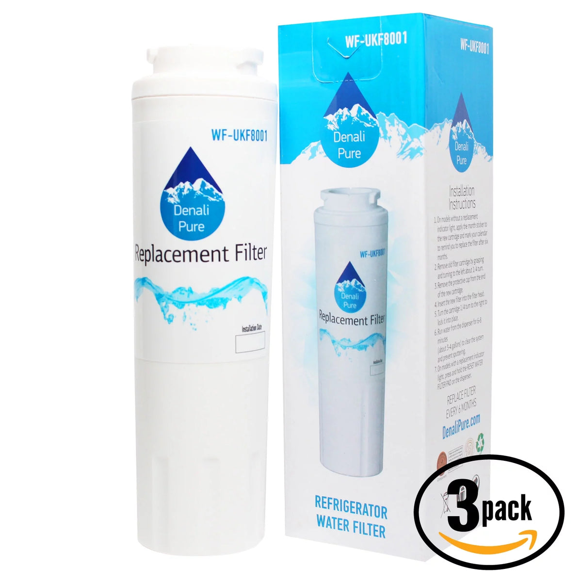 3-Pack Refrigerator Water Filter Cartridge H55399