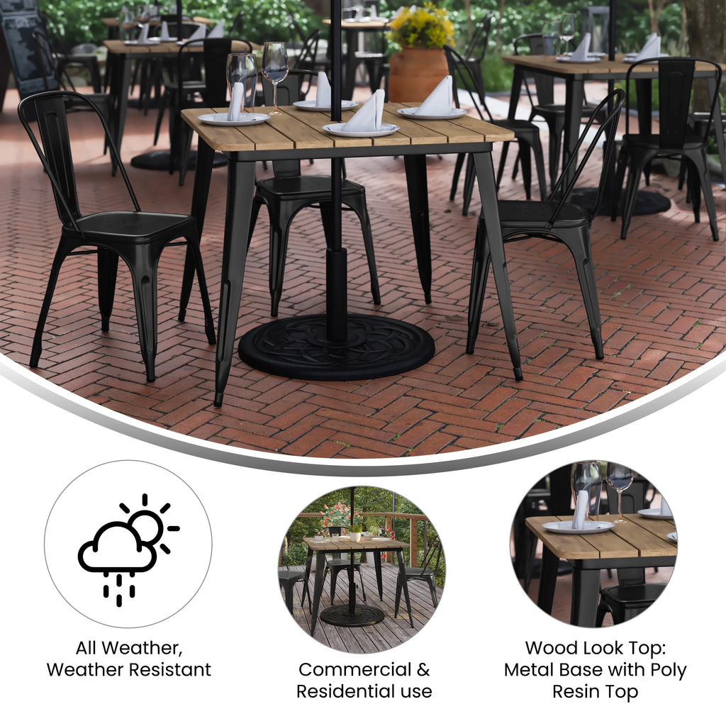 Indoor/Outdoor Dining Table with Umbrella Hole H49197