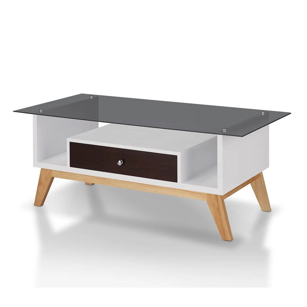 Mid-Century Glass Top Coffee Table S13004
