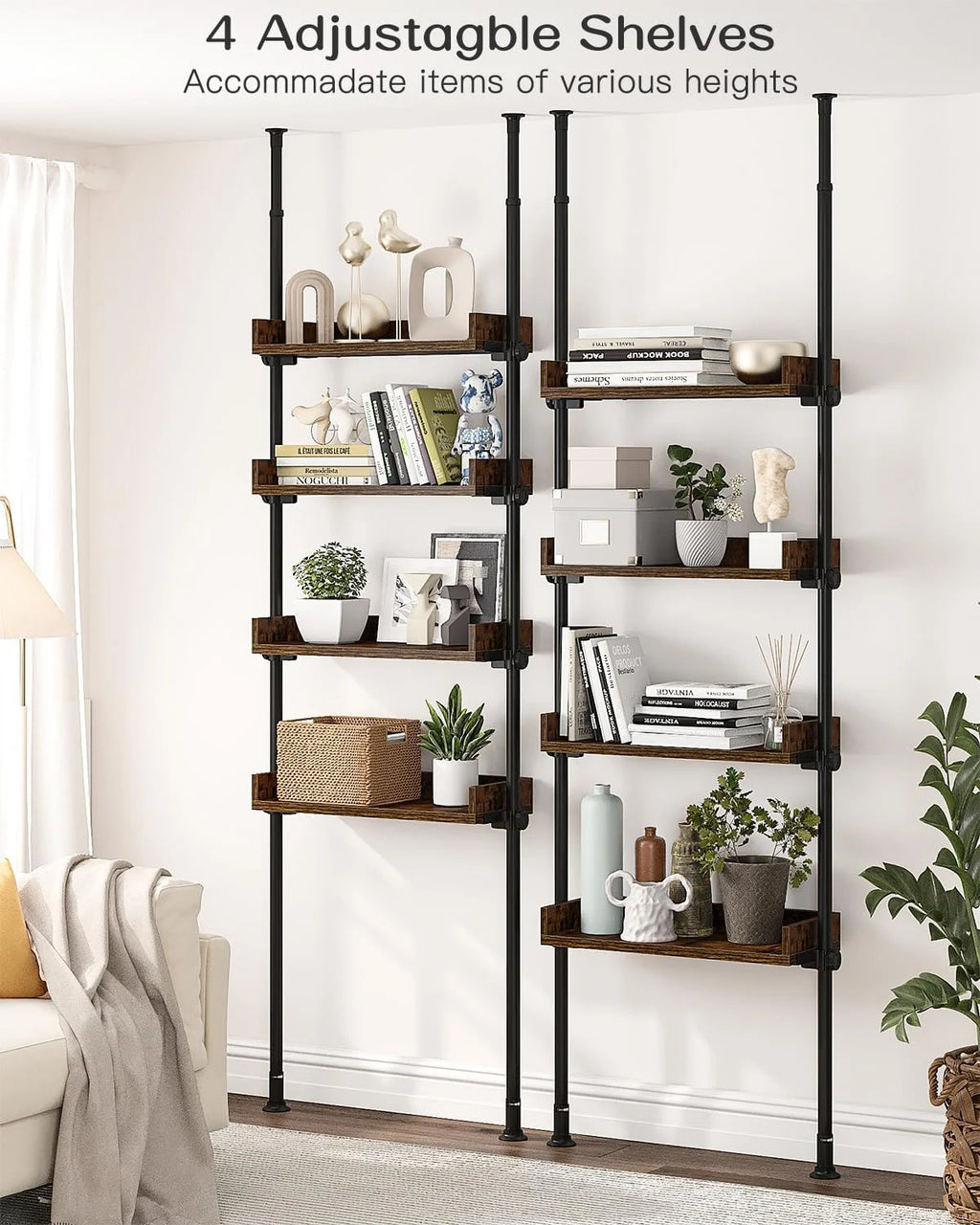 4-Tier Adjustable Wood Over The Toilet Storage N36510