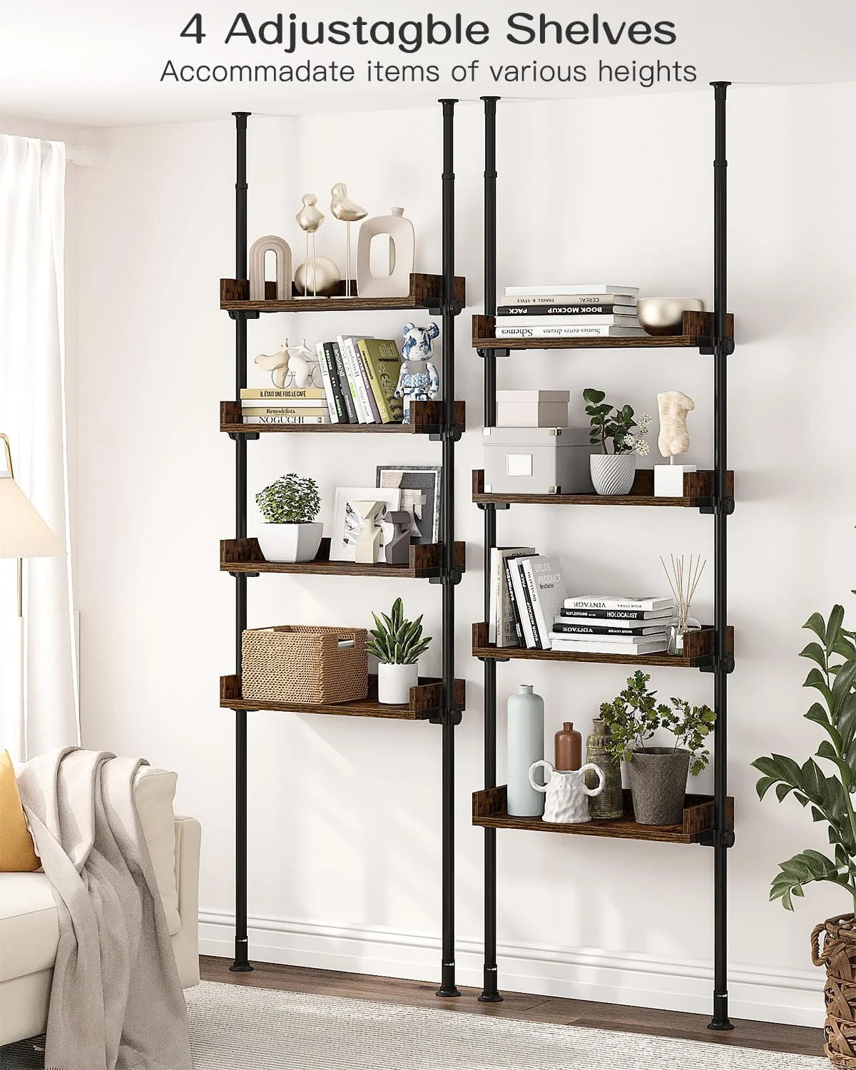 4-Tier Adjustable Wood Over The Toilet Storage N36510