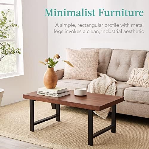 44in Rectangular Coffee Table with 2in Metal Legs A7532