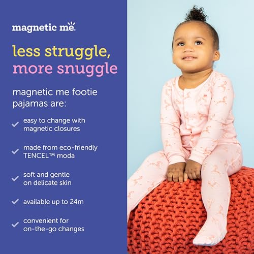 Soft Modal Baby Footie Pajamas with Magnetic Fastener B308