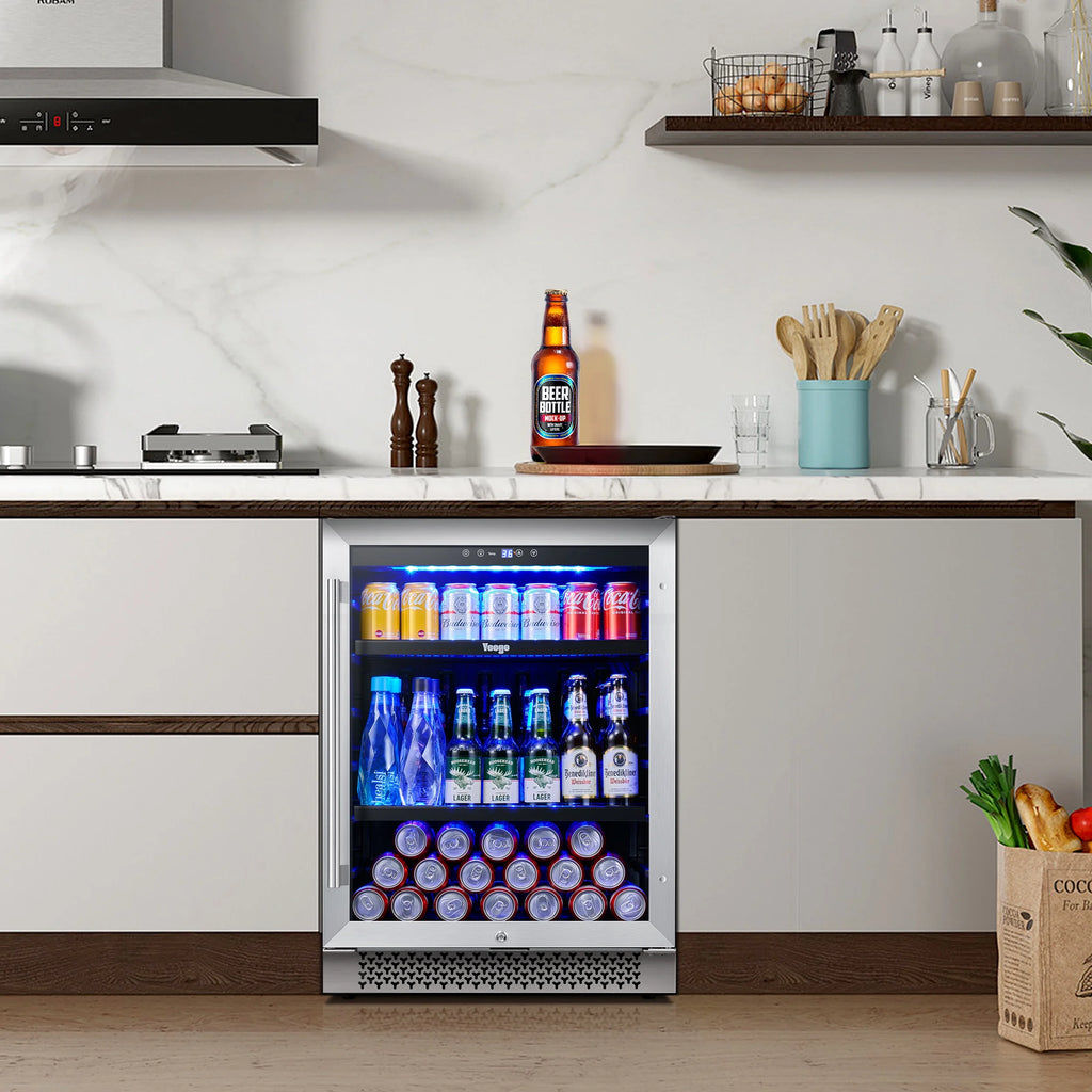 24'' 180 Cans Beverage Refrigerator Built-in or Freestanding B2812