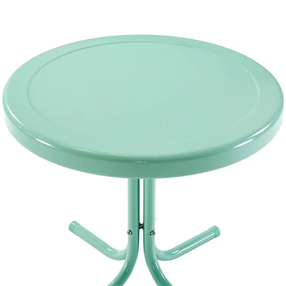 2 Piece Metal Patio End Table Set in Aqua Blue Z46128