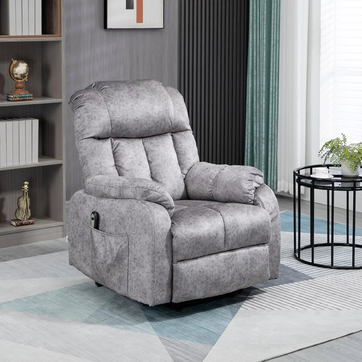 Grey Power Lift Recliner Chair with Remote Control L78592