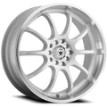 White Wheel with Machined Lip 17x7 4X100Mm K698