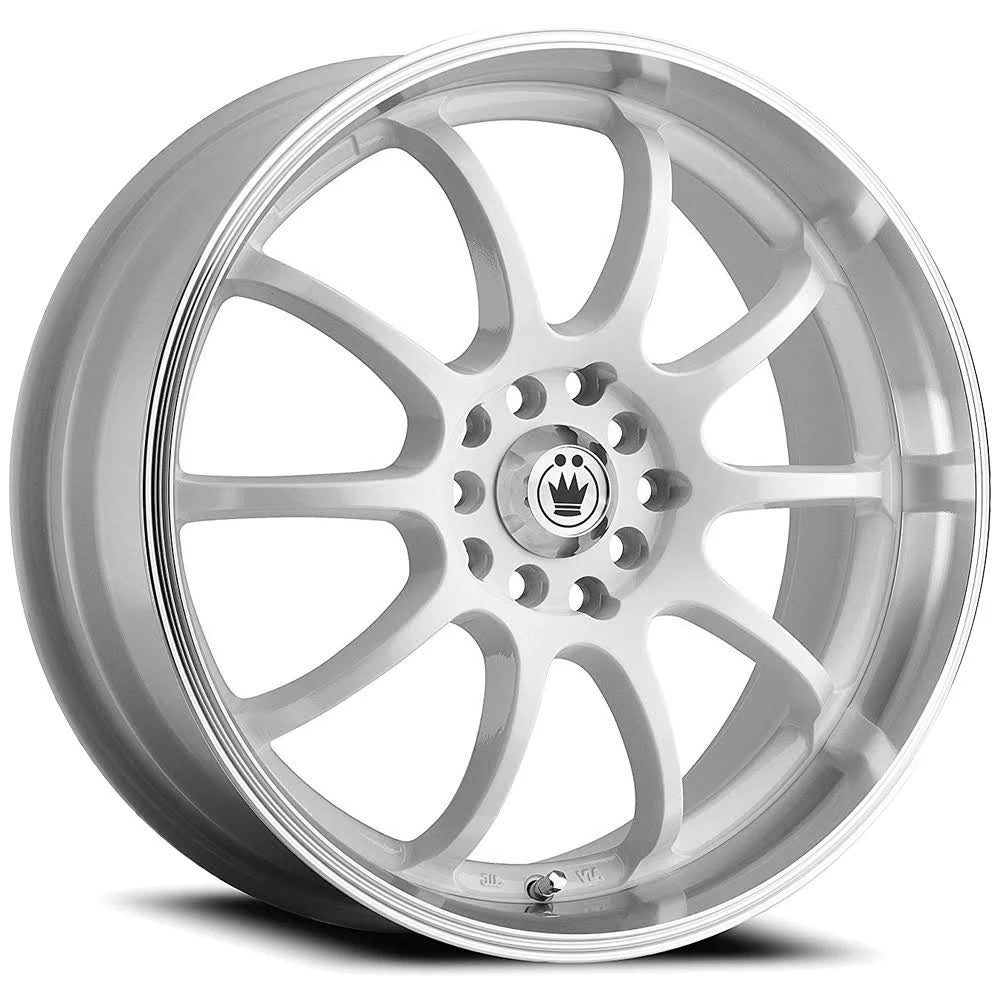 White Wheel with Machined Lip 17x7 4X100Mm K698