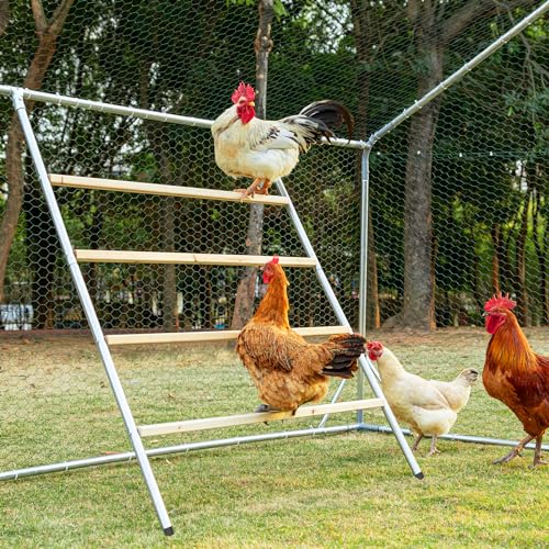 Metal Chicken Coop with Anti-Rust Steel & Waterproof Cover O734218