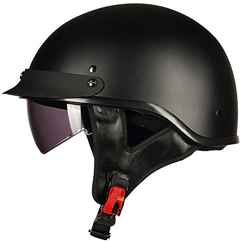 Half Helmet Motorcycle Open Face Sun Visor DOT Approved J2033