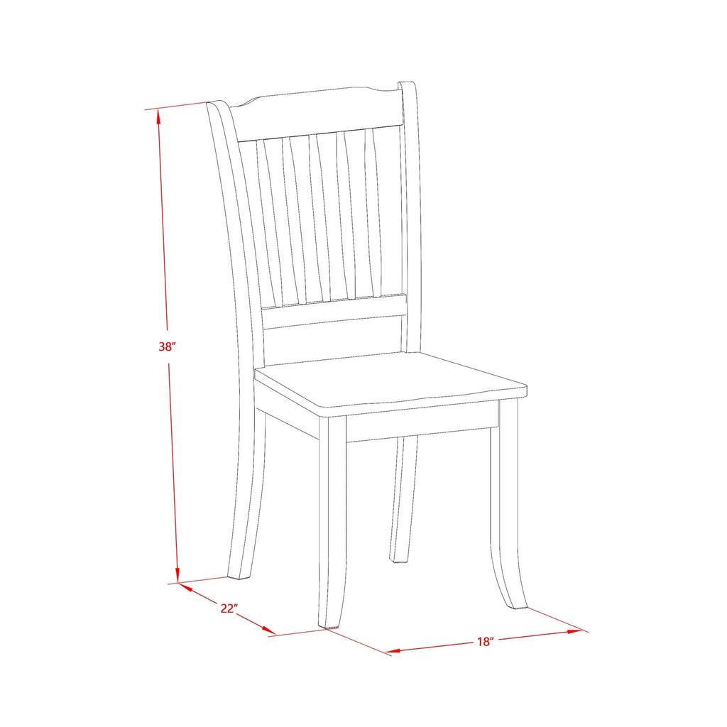5 Piece Wood Dining Set with Slatted Chairs I259