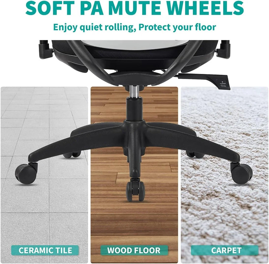 Gray Ergonomic Office Chair with 2D Armrest D809