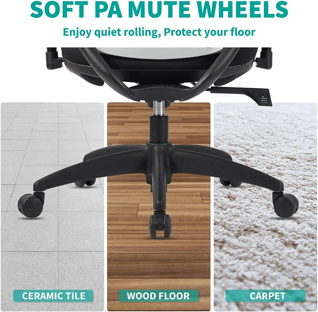 Gray Ergonomic Office Chair with 2D Armrest D809
