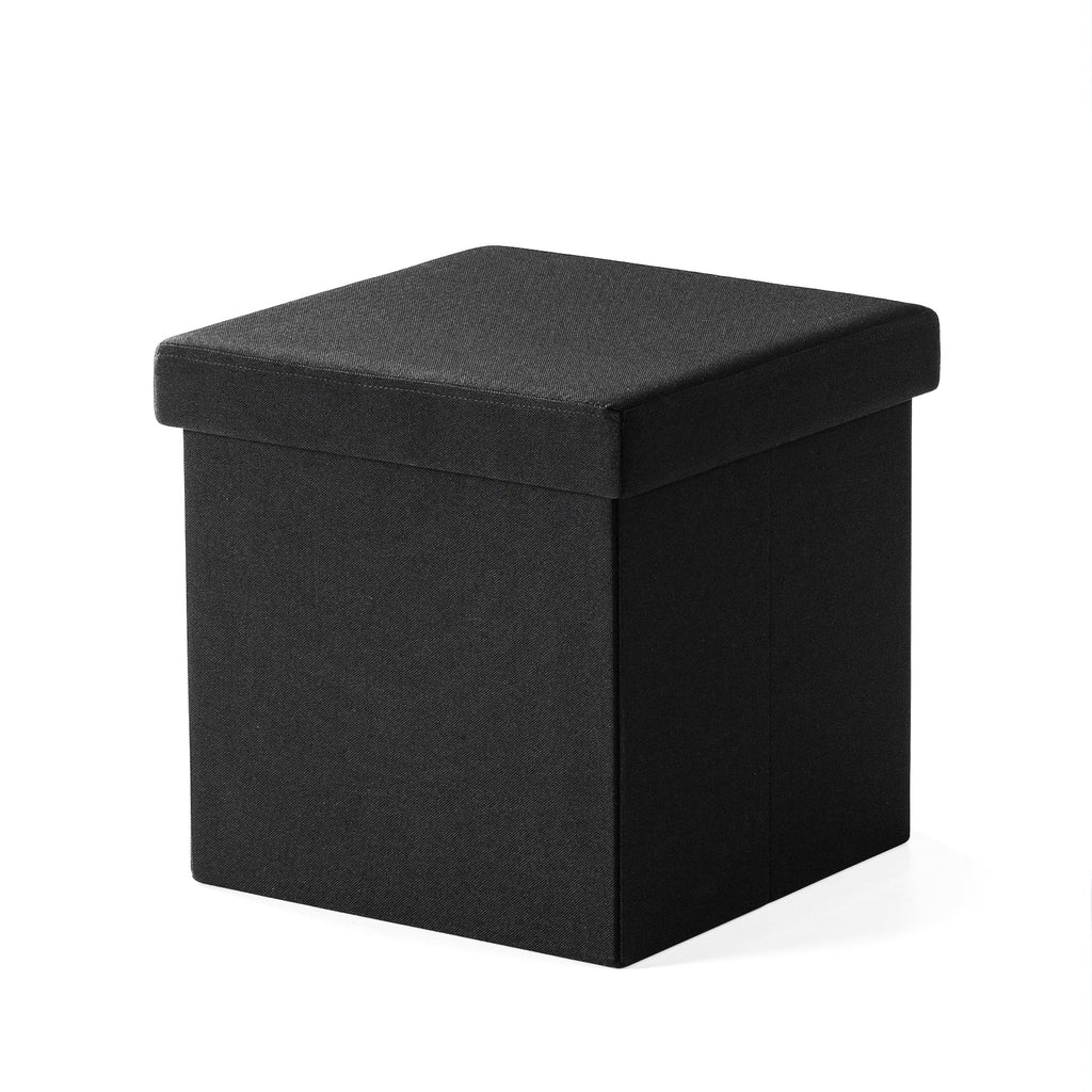 15" Black Ottoman with Storage Drawer G2065