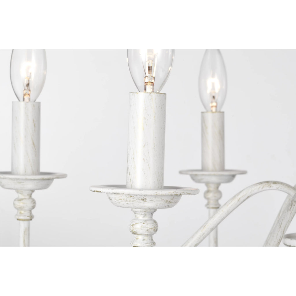 6-Light White Candle Chandelier E53097