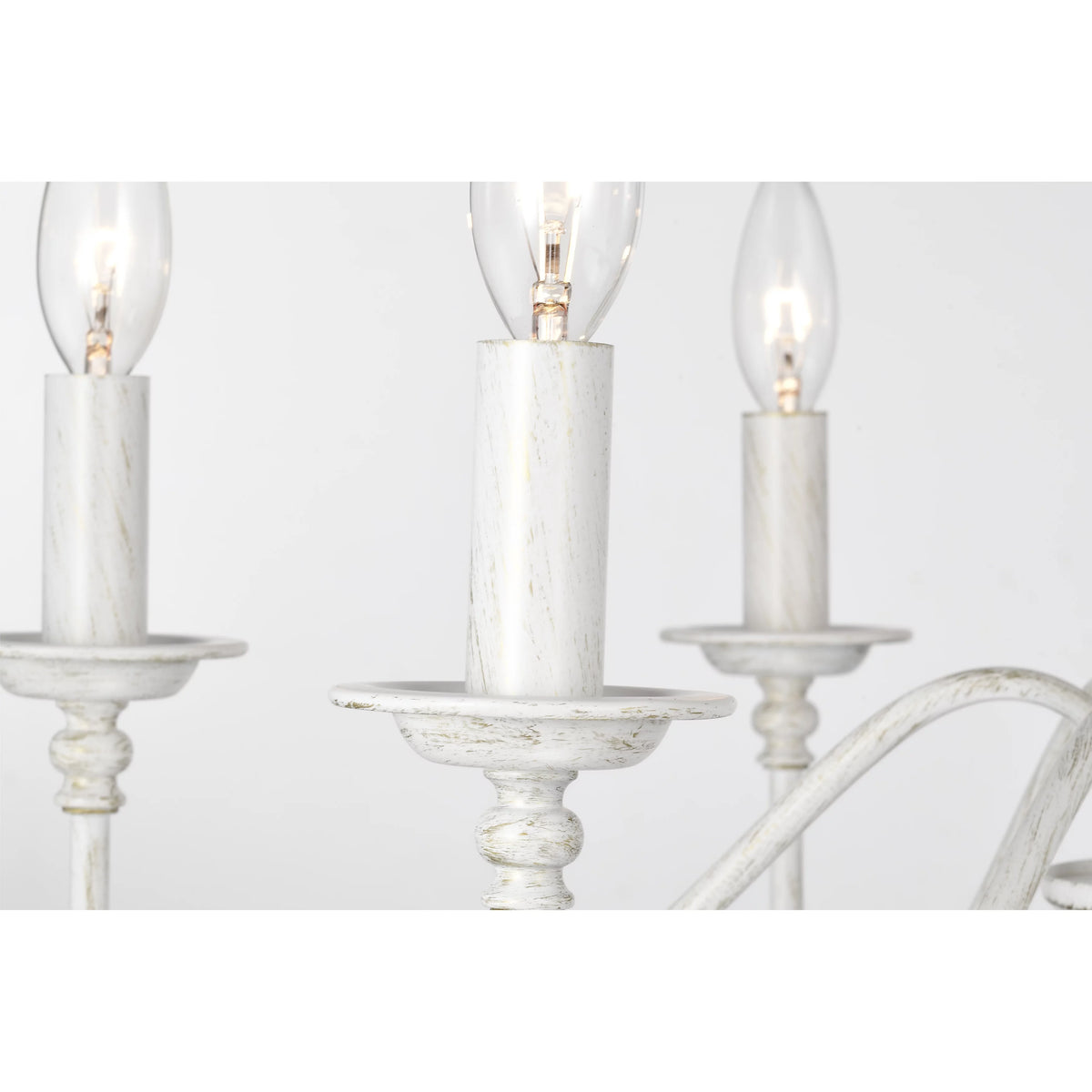 6-Light White Candle Chandelier E53097