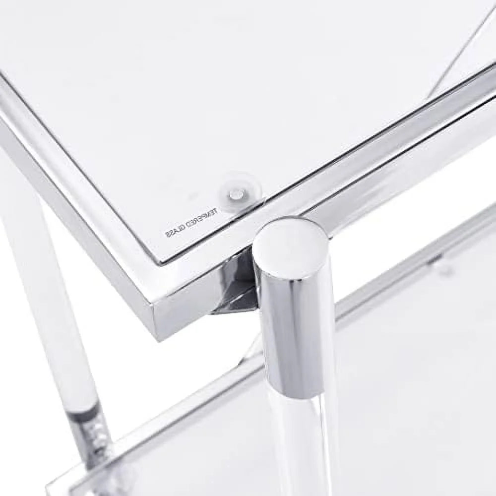 Console Sofa Table with Glass Tabletop and Acrylic Legs W308005