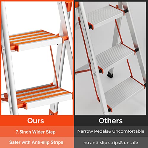5 Step Aluminum Folding Step Ladder with Handgrip M866