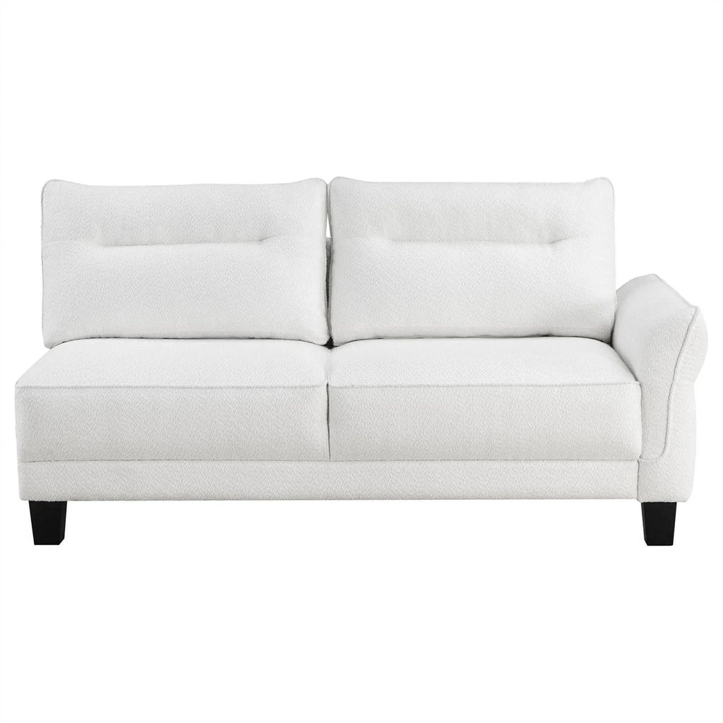 White Fabric Sectional Sofa L508