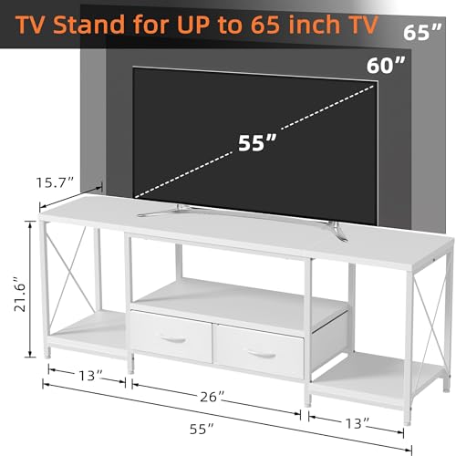 Fabric Drawers TV Stand for 65 70 75 Inches TV V37006