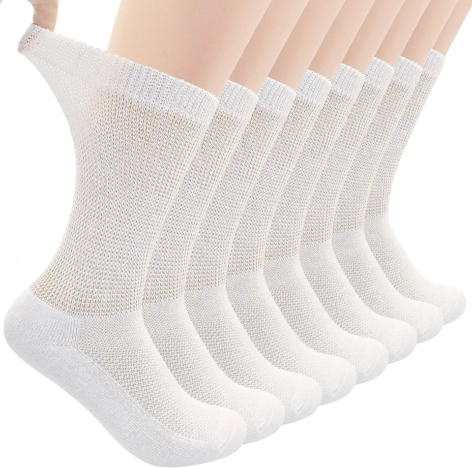Loose Fit Non-Binding Ankle Wide Socks 8 Pairs Size 6-11 P31181