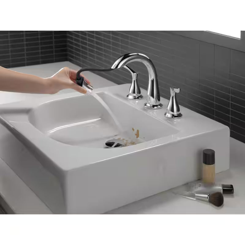 8 in. Widespread 2-Handle Bathroom Faucet with Pull-Down Spout in Chrome C43660