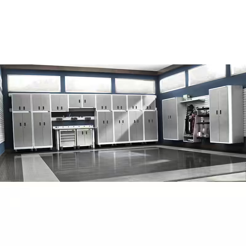 Steel Freestanding Garage Cabinet in Gray Slate F765380