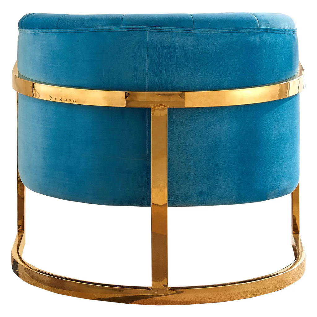 Green Velvet Accent Chair with Stainless Steel Base Z212258