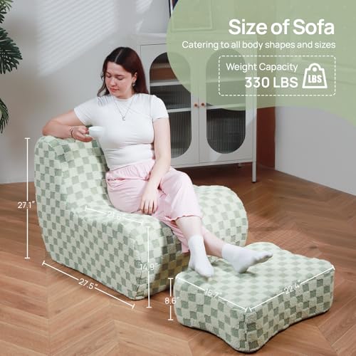 Checkerboard Fleece Bean Bag Chair H40363