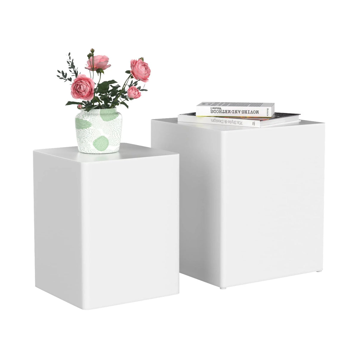 White MDF Nesting Table Set of 2 F23502