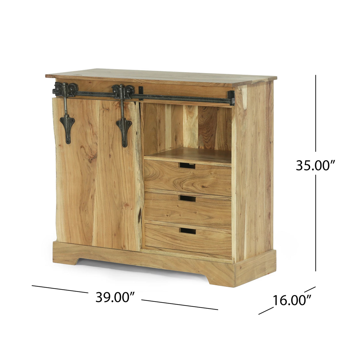 Acacia Wood Live Edge Sideboard with Sliding Door G22744